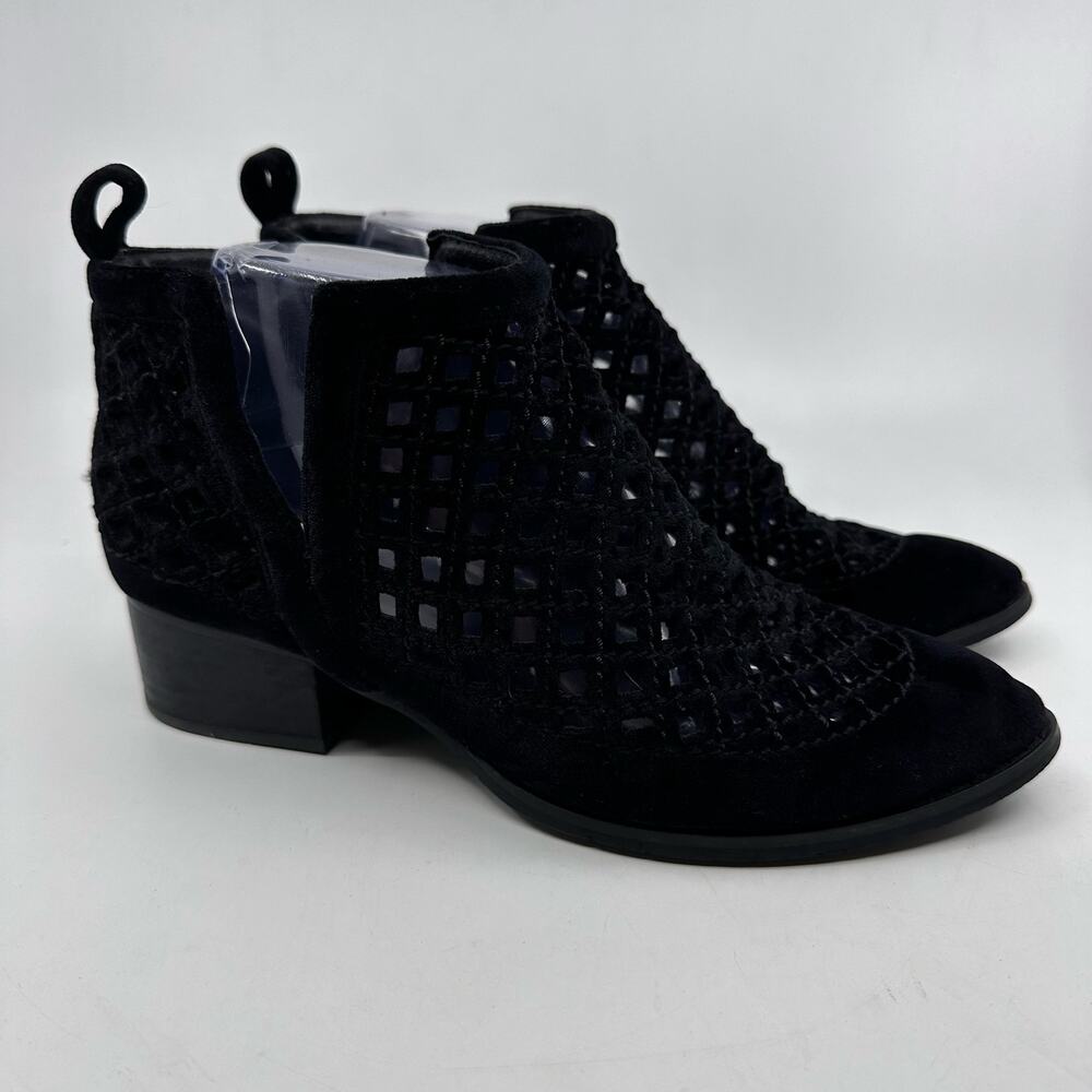 Jeffrey Campbell Taggart Booties Lasercut Leather WMNS US 7.5 Black Boots Heels - Picture 3 of 8